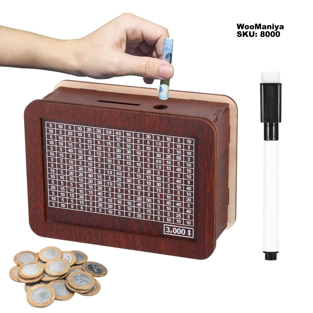 Wooden Piggy Bank Small Plain Opp Pkg