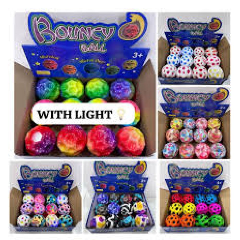 Bouncy Ball Moon Ball With Disco Light	7Cm	Box Pkg