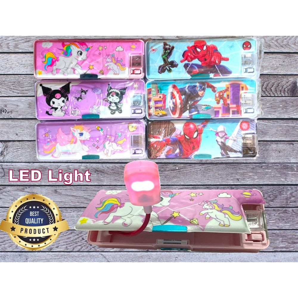 Magnet Pencil Box Led Light Dual ShapnerBig Size Opp Pkg