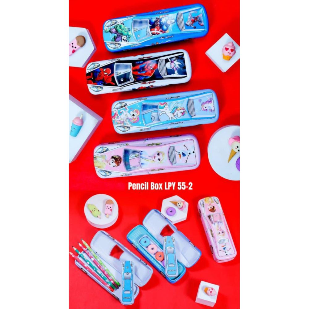 Metal Pencil Box Car Combo Small	Lpy55 Opp Pkg