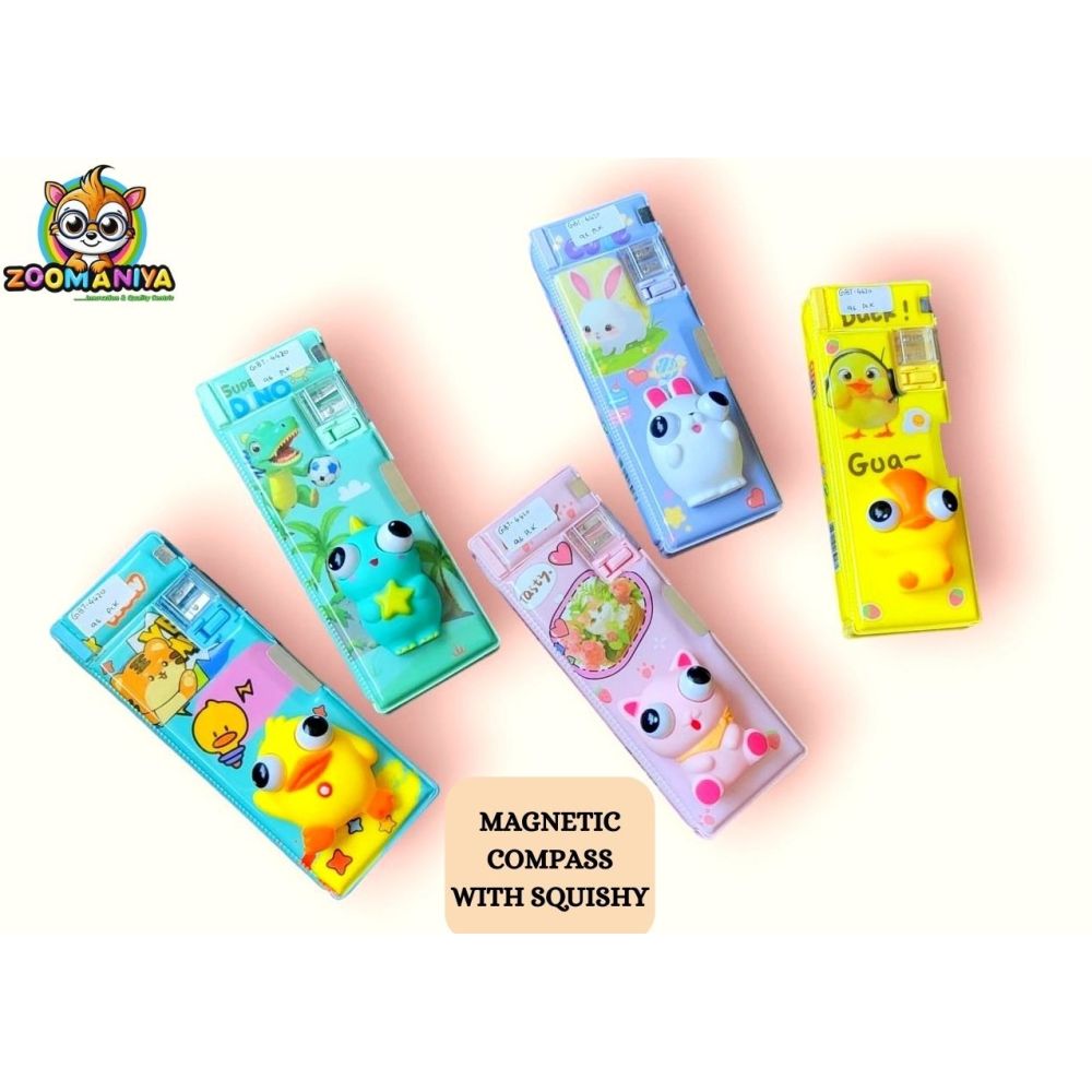 Magnet Pencil Box Squishy Dual Compartment Opp Pkg