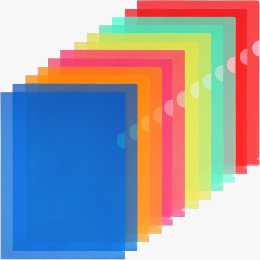 L-Folder A4/140 Micron Mix Color Opp Pkg