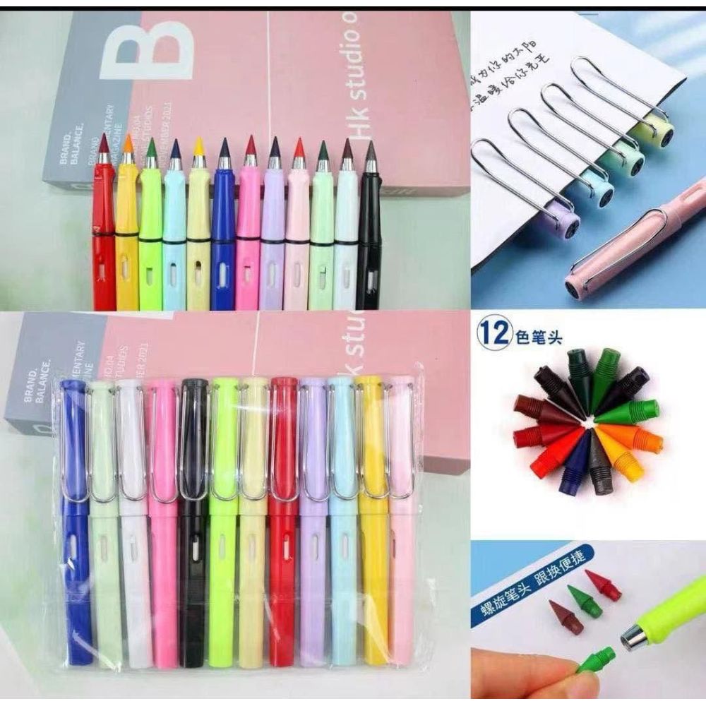 Pencil Everlasting Multi Colour With Eraser Opp Pkg