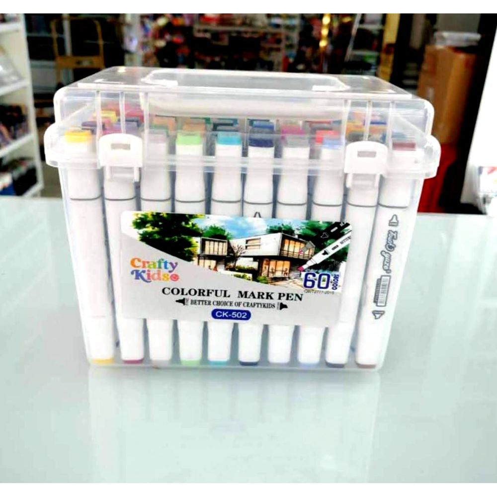 Dual Head Sketch Marker  60 Colour Box Pkg