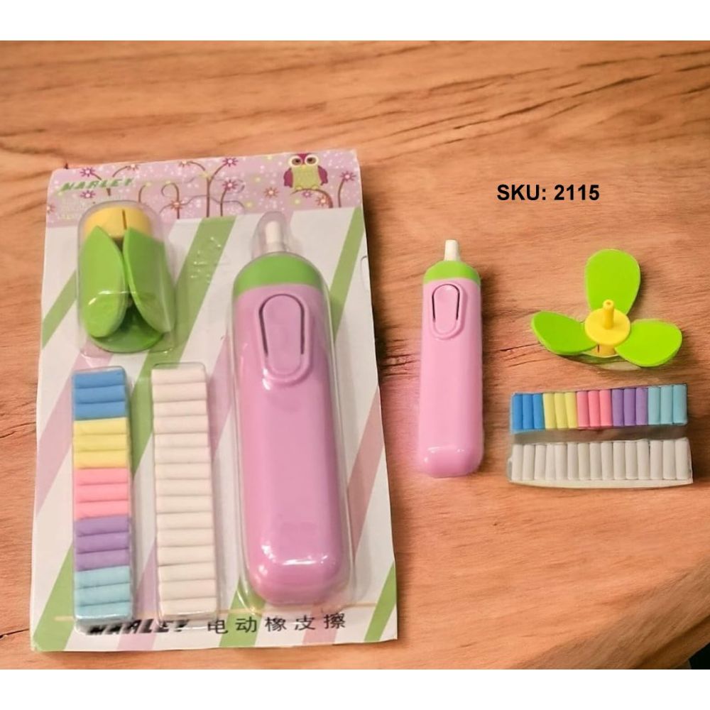 Electric Eraser	Deluxe Extra Bullet & Fiber Fan Blister Pkg