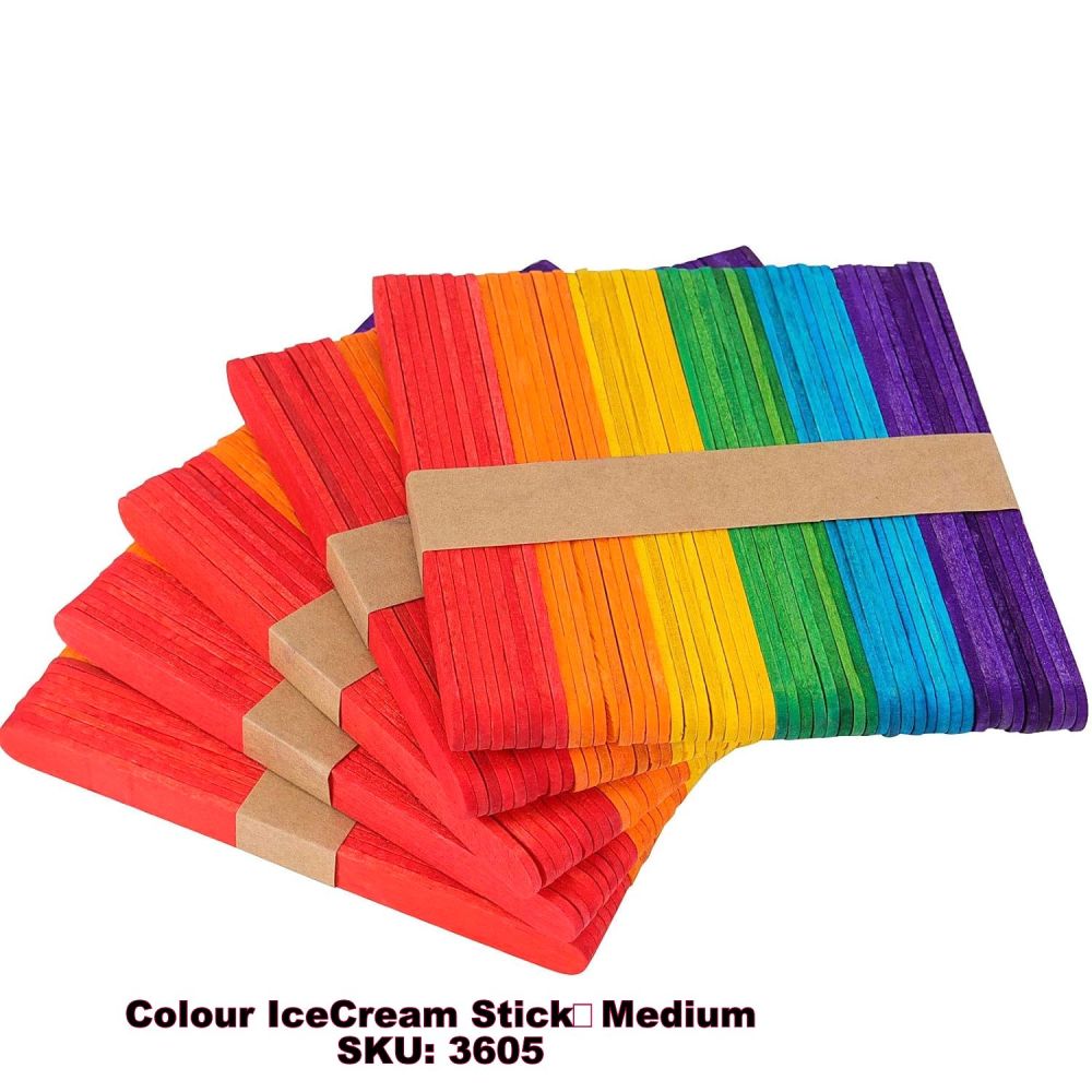 Colour IceCream Stick Medium Opp Pkg