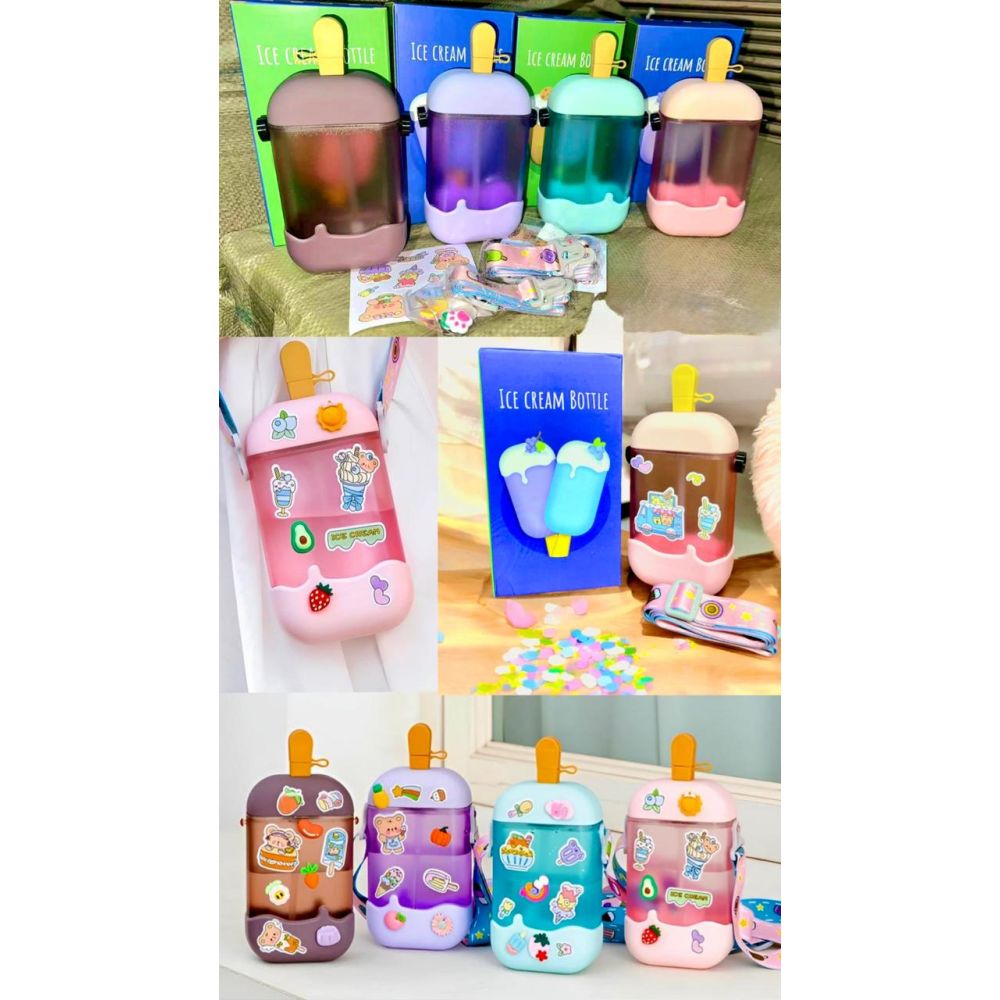 Icecream Sipper Bottle with Strip & Sticker 3120 Box Pkgs