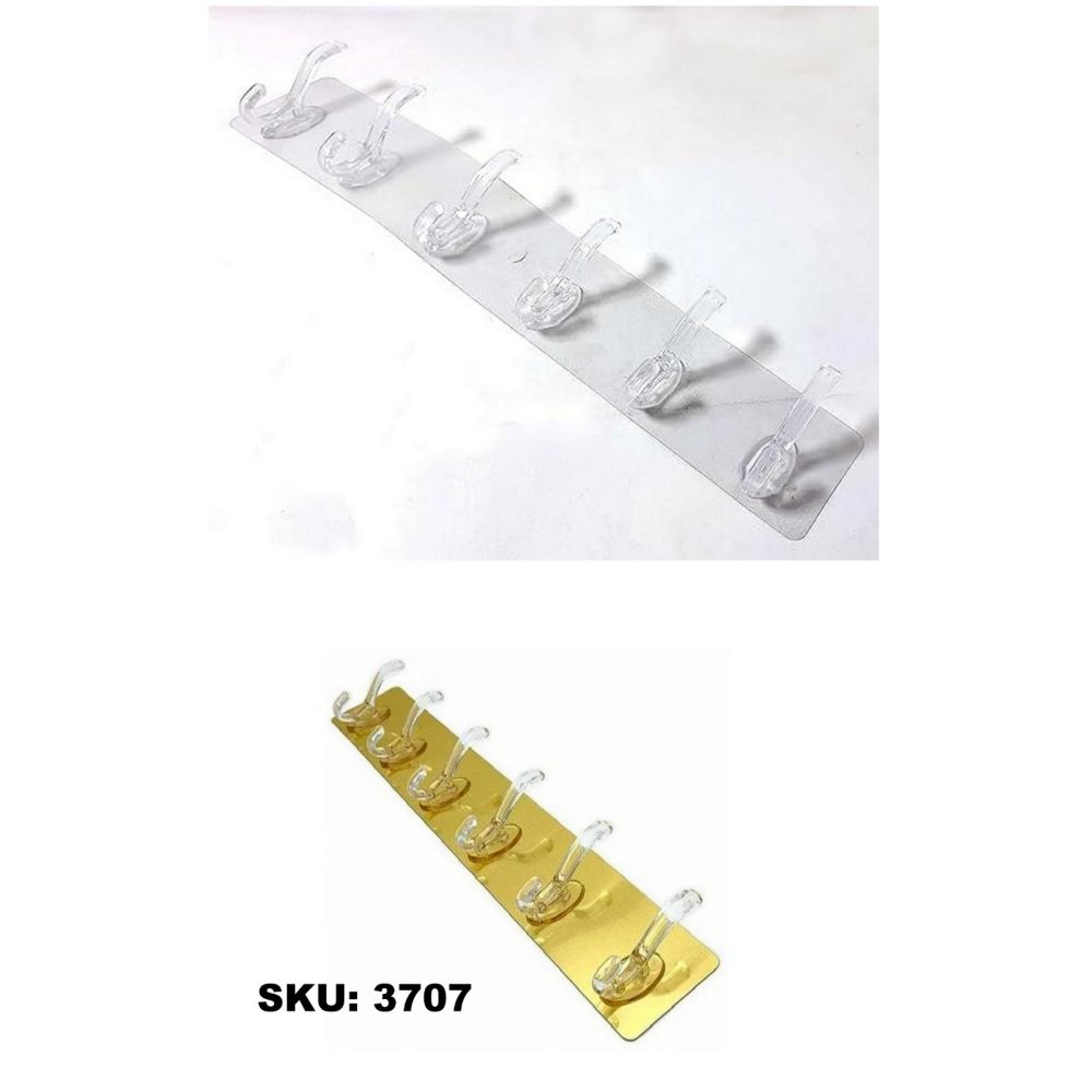 Self Adhensive Hook_6Pcs_Silver/Golden_Opp Pkg
