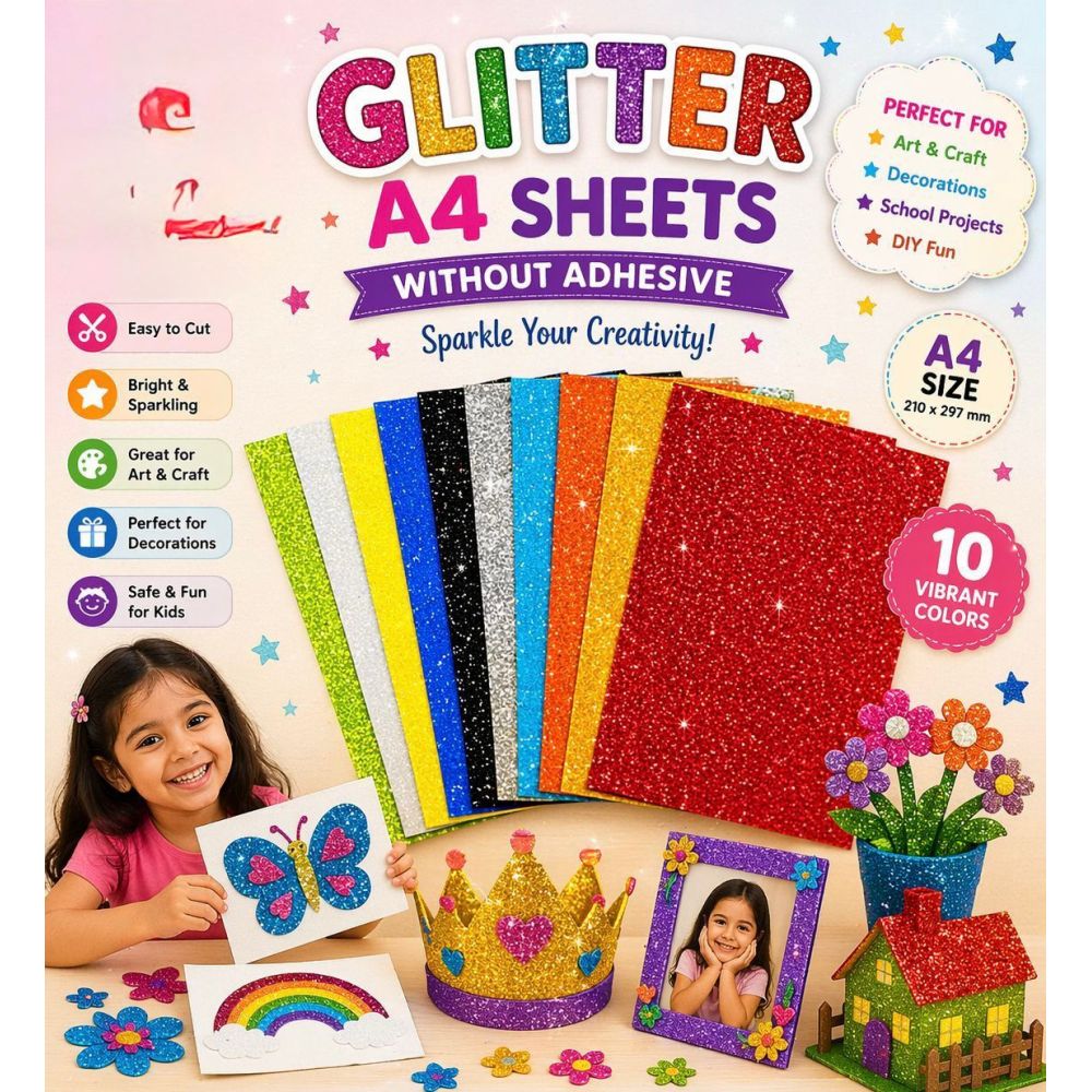 Glitter Sheet Without Guming Mix Color Opp Pkg
