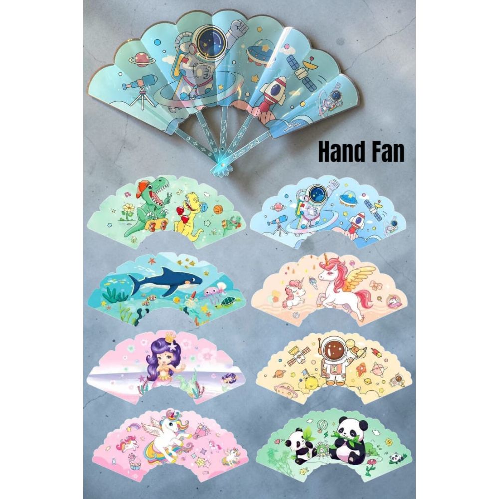 Folding Hand Fan_Cartoom Printes_Opp Pkg