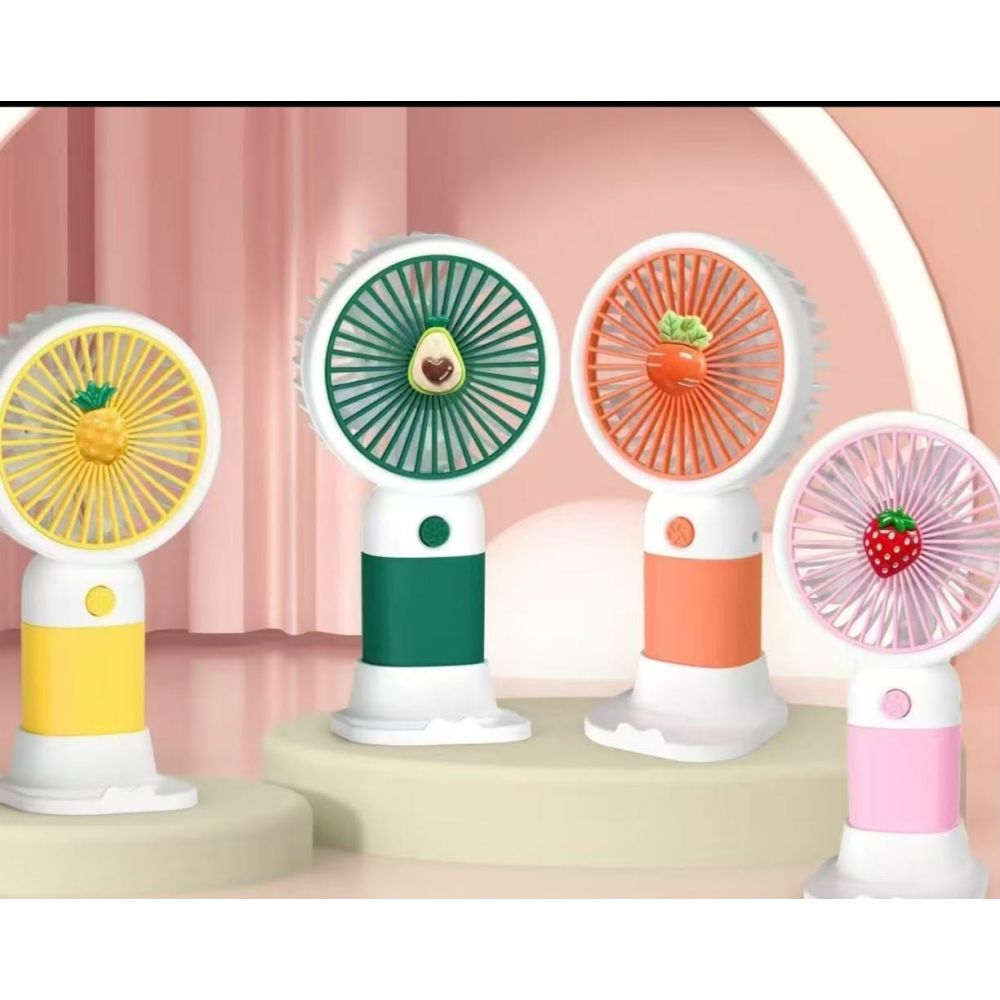 Mini Handheld Fan_Fruit Motifs_Adjustable Base_Box Pkg_(Pcs)