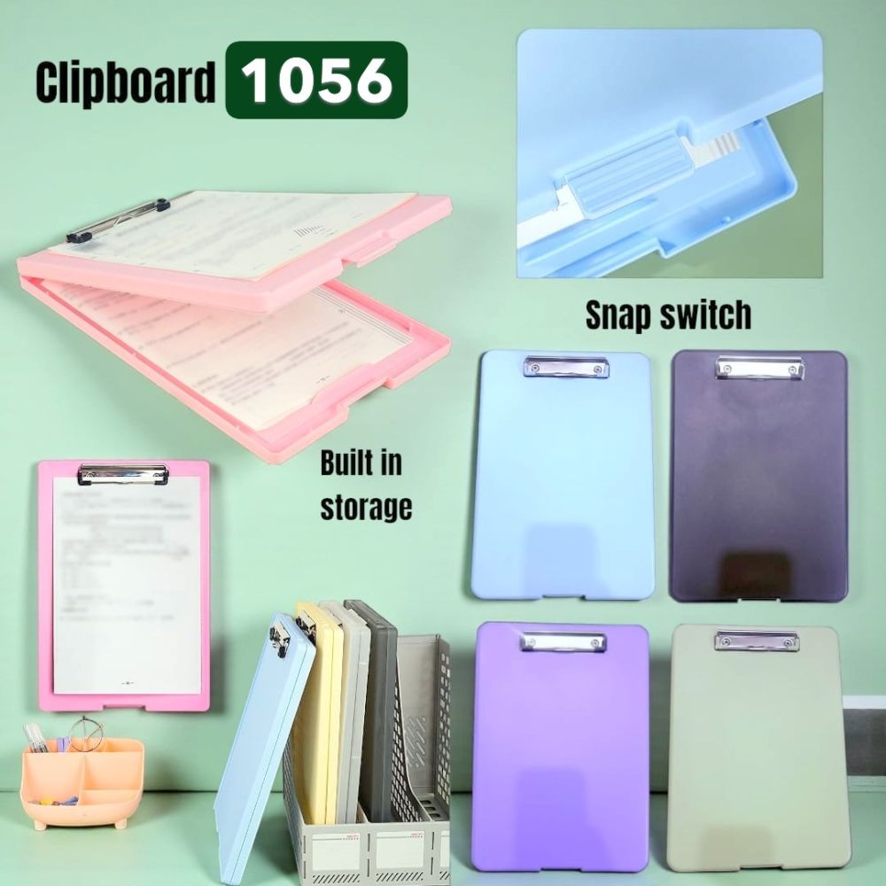 Plain Clip Board with Storage_Random Colour_Opp Pkg